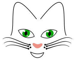 face of cat with green eyes
