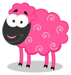 smiling pink sheep
