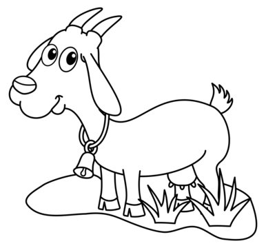 a dairy goat in a field for coloring
