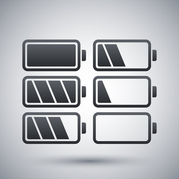 Battery icons set, vector illustration