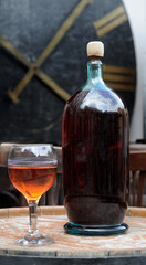 Wine in old bottles.