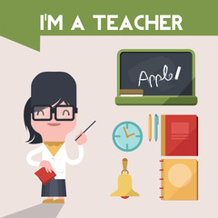 Teacher Cute Character vector set