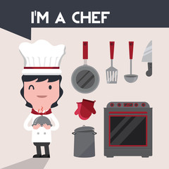 Cute Chef Character vector set