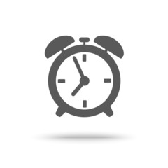 Grey alarm clock icon isolated - 83173607