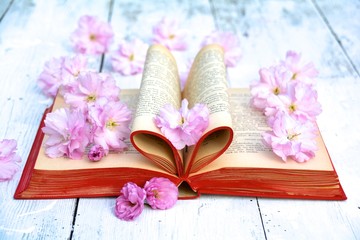 Buch mit Blüten