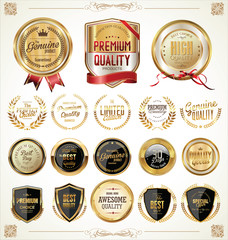 Quality golden badges and labels collection