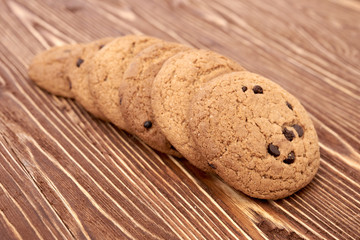 oat cookies on wooden table