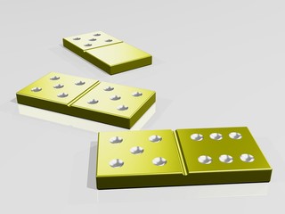 3d illustration of domino on white background