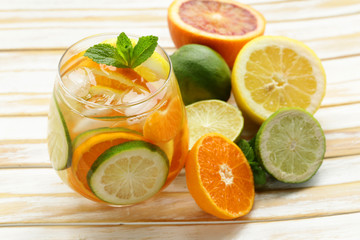 Summer citrus lemonade with orange, lime and lemon