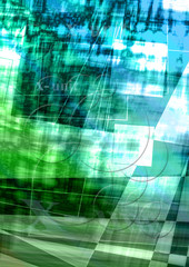 Naklejka premium Green mottled background covered circles and white stripes
