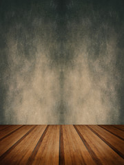 Retro grunge texture background with wooden floor platform foreg