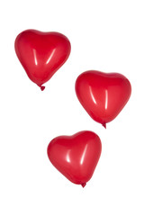 Heart Shaped Red Balloons on White Background - 83179441