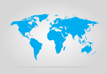 World map vector illustration on gray background stylish