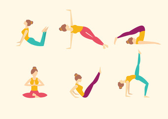 Fototapeta na wymiar Yoga Poses. Vector illustration