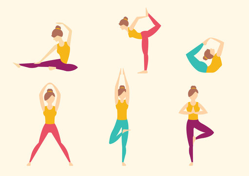 Yoga Poses. Vector illustration
