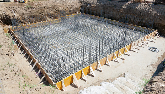 Foundation of a new house.