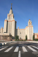 Fototapeta na wymiar Lomonosov Moscow State University, main building.