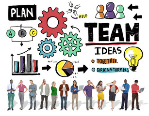 Obraz premium Teamwork Team Collaboration Connection Togetherness Unity Concep
