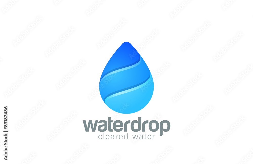 Poster Water Drop Logo design template. Waterdrop Logotype...Clear Natu