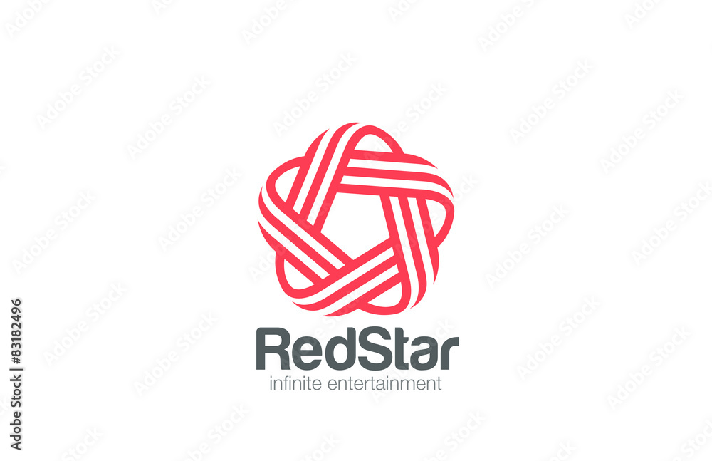 Poster Infinity Loop Star Logo design vector template Line art style