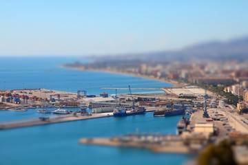 Obraz premium Malaga Harbor - tilt shift