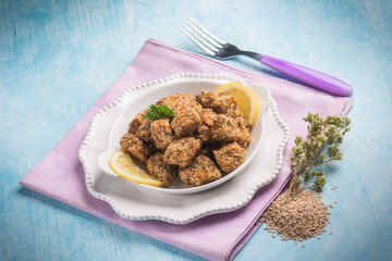 swordfish croquettes with sesame seeds