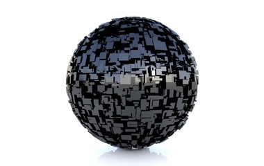 Futuristic metallic sphere