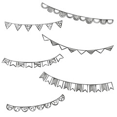 Hand drawn bunting flags