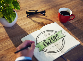 Businessman Brainstorming About Saving