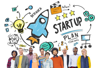 Obraz premium Start Up Business Launch Success People Diversity Concept