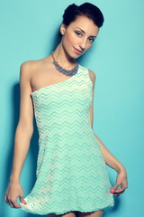Fototapeta premium sexy girl in a short dress