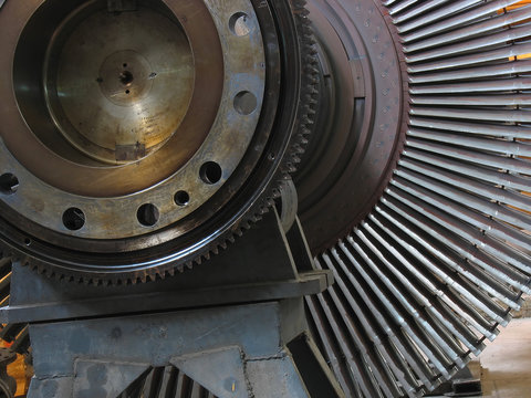 Power generator steam turbine during repair