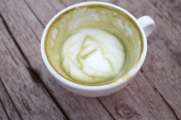Green tea and milk for drinking