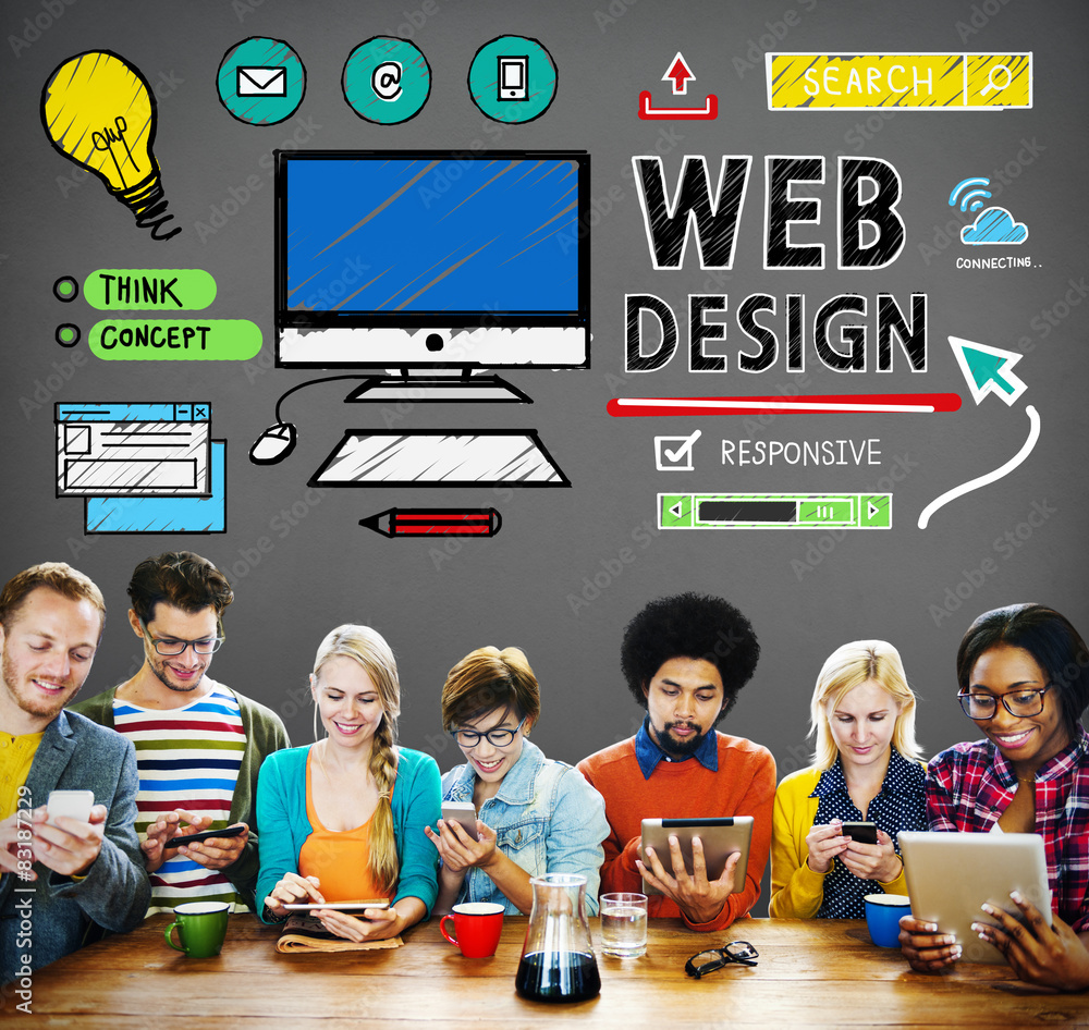 Aufkleber web design development style ideas interface concept