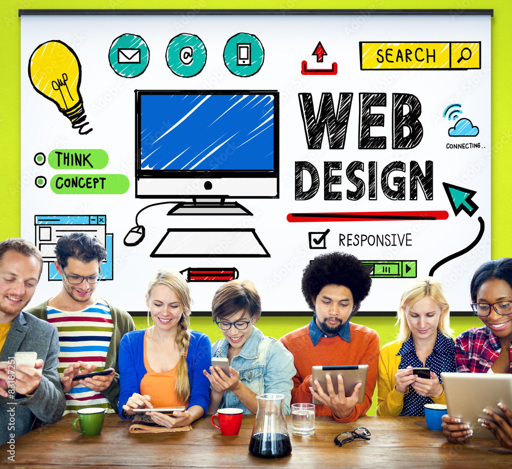 Aufkleber web design development style ideas interface concept