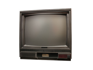 old tv isolated over white background