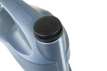 gray canister of gasoline in isolation