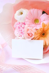 メッセージカード付花束