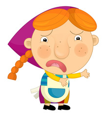 Cartoon farmer girl - illustration for the children