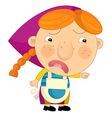 Cartoon farmer girl - illustration for the children