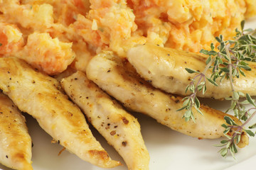 aiguillettes de poulet et purée 12052015