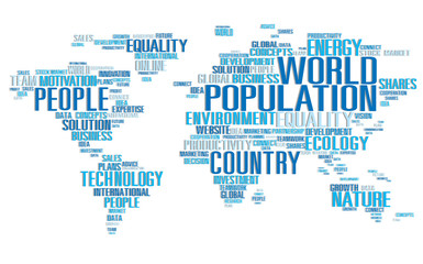 Plakat World Population Global People Community International Concept
