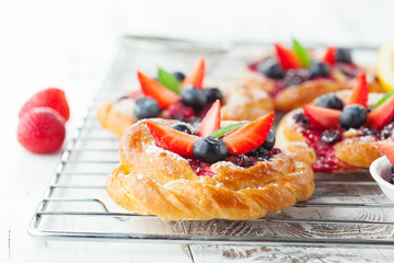 Tasty buns with berries