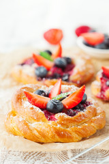 Tasty buns with berries