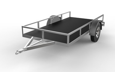 car trailer isolated on white