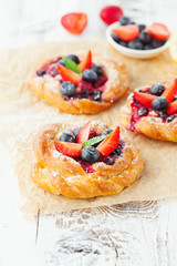 Tasty buns with berries