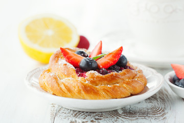 Tasty buns with berries