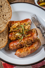 Grilled sausage.