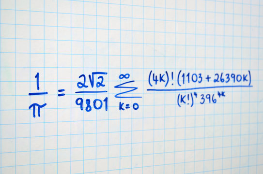 Mathematical Formula for Pi written on white board