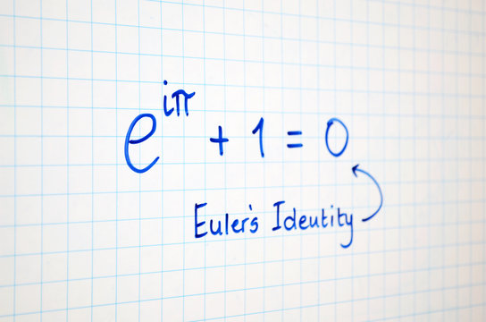 Euler’s Identity written on white board